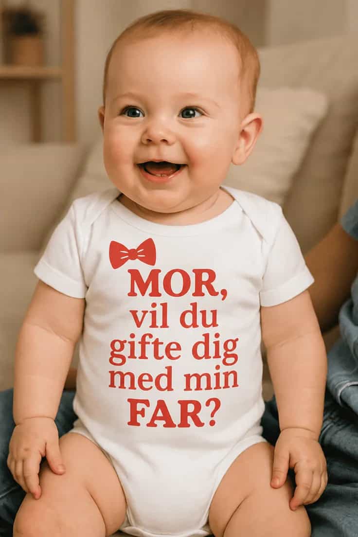 Baby-body frieri til mor med ønsket tekst