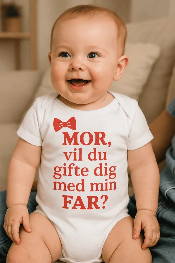 Baby-body frieri til mor med ønsket tekst