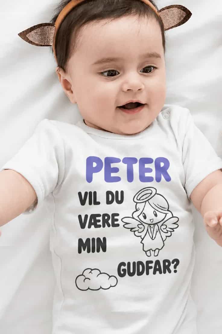 Baby-body Gudfar spørgsmål med navn - PETER VIL DU