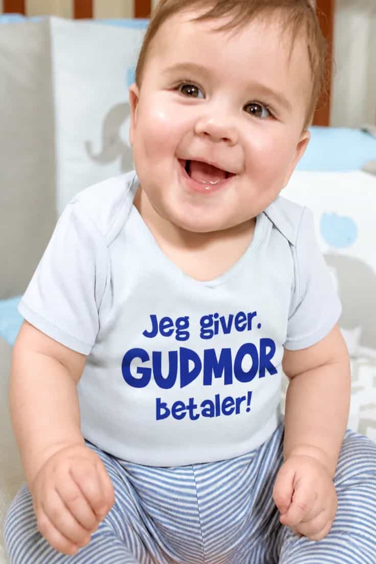 Baby-body Jeg giver gudmor betaler - Jeg giver.