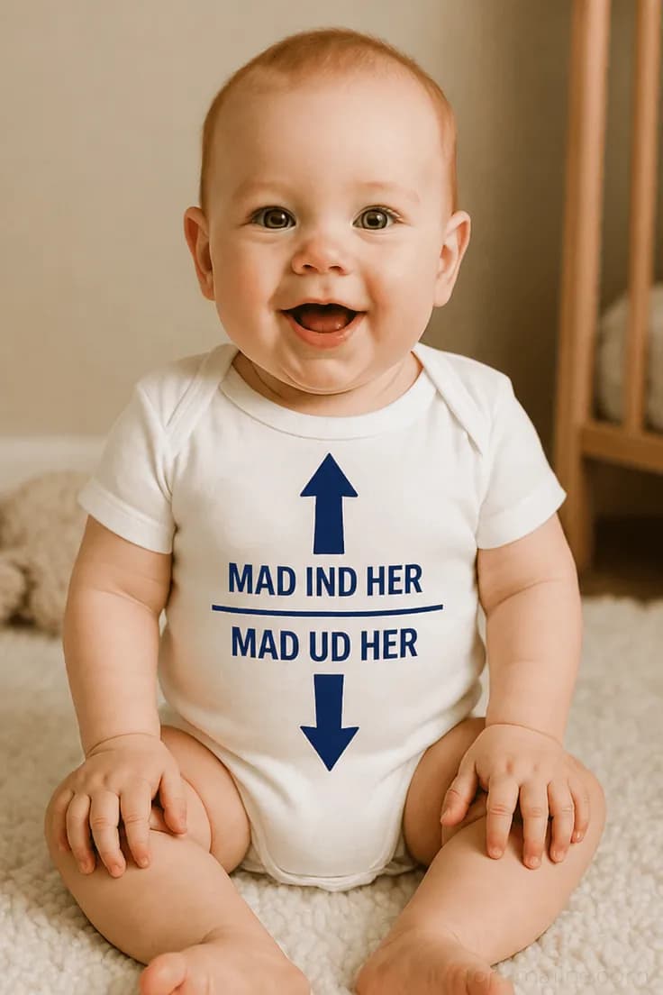 Baby-body Mad ind og ud – MAD IND HER MAD UD HER