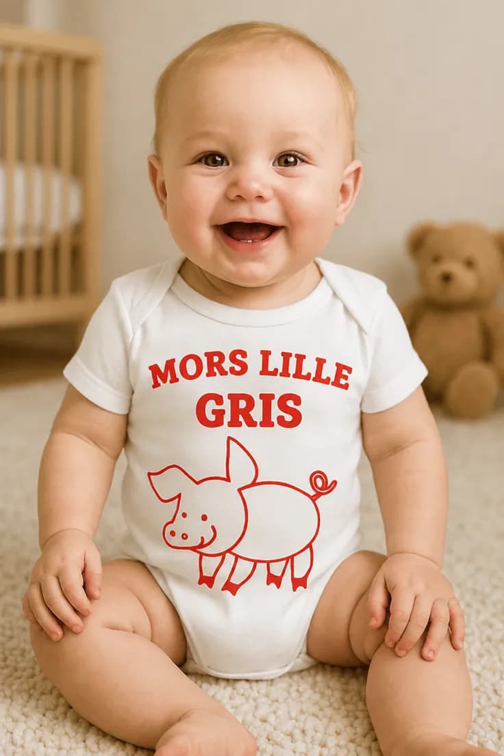 Baby-body Mors lille gris – MORS LILLE GRIS
