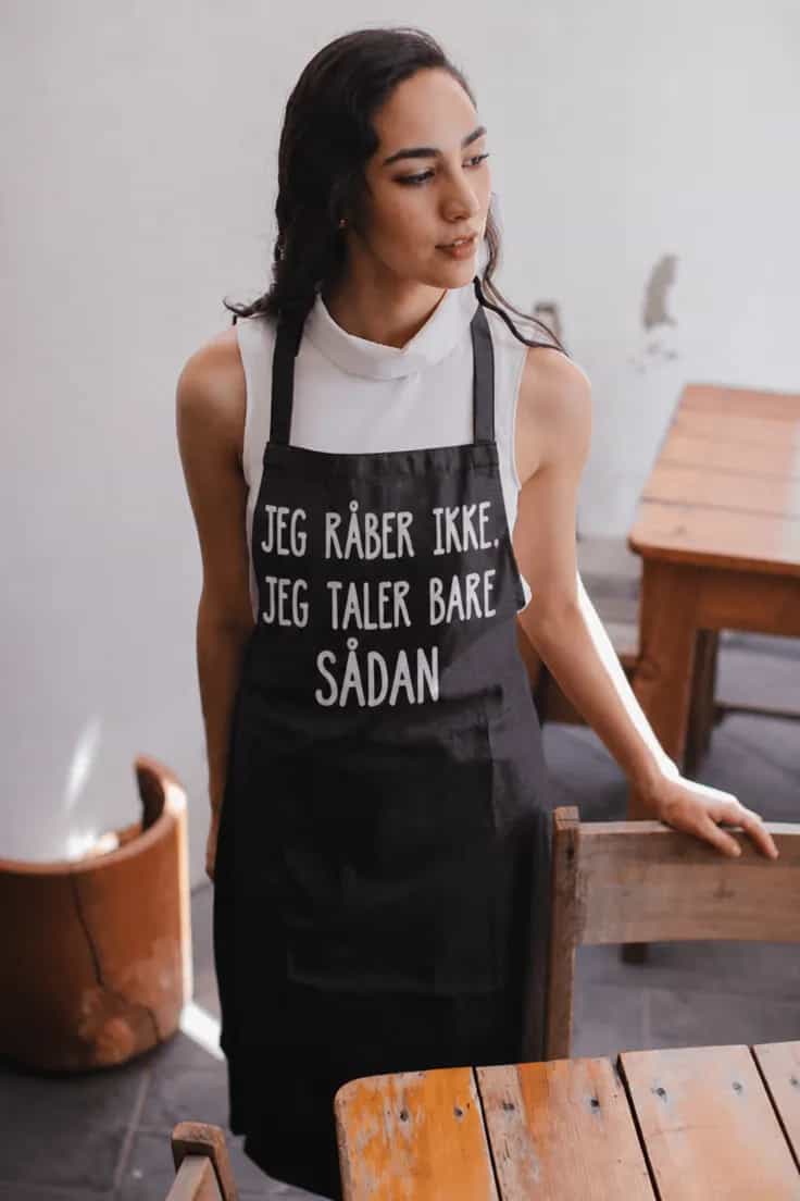 Forklæde Jeg råber ikke – JEG RÅBER IKKE.