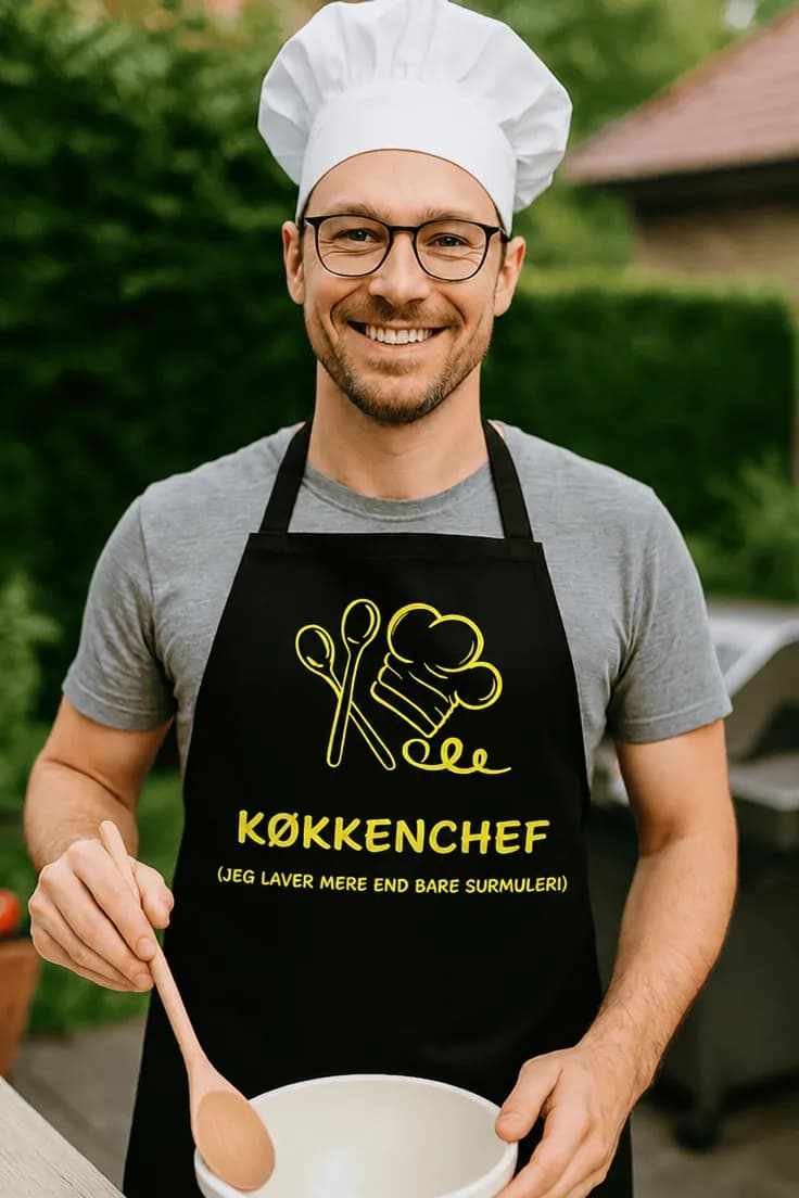 Forklæde køkkenchef – KØKKENCHEF (JEG LAVER MERE…