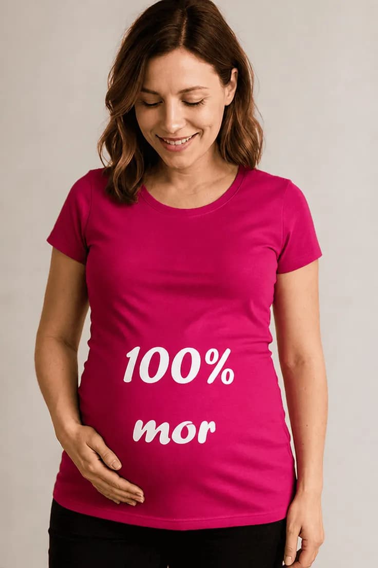 Gravid t-shirt 100 procent mor - 100% mor