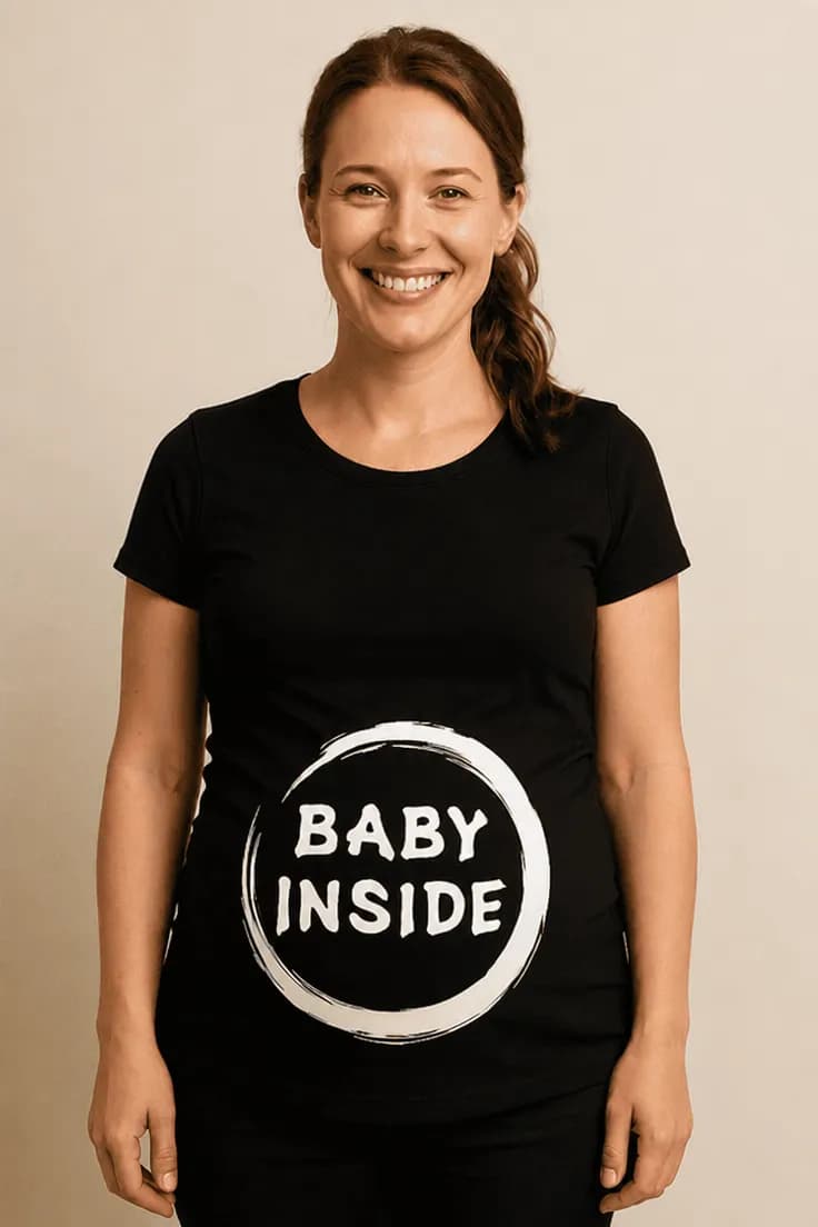 Gravid t-shirt Baby inside cirkel – BABY INSIDE