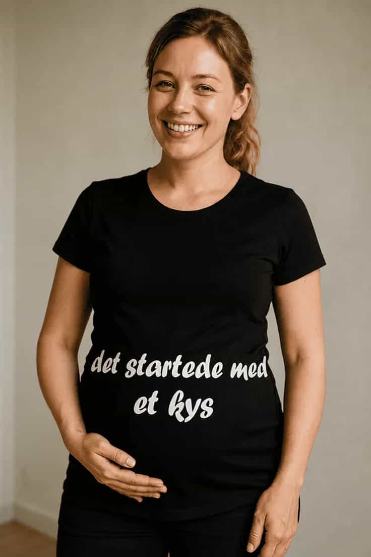 Gravid t-shirt det startede med et kys