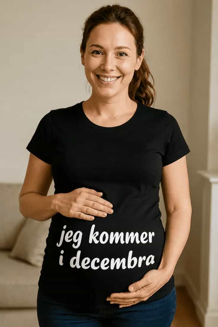 Gravid t-shirt Jeg kommer i december