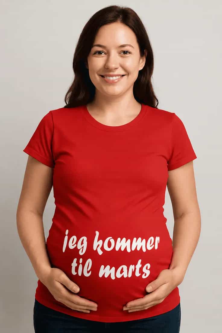 Gravid t-shirt Jeg kommer til marts
