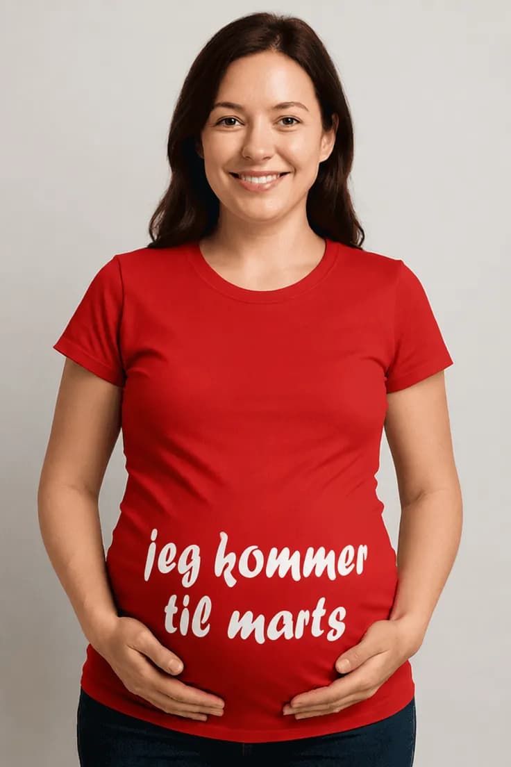 Gravid t-shirt Jeg kommer til marts