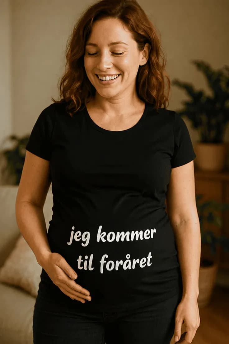 Gravid t-shirt Kommer til foråret | jeg kommer
