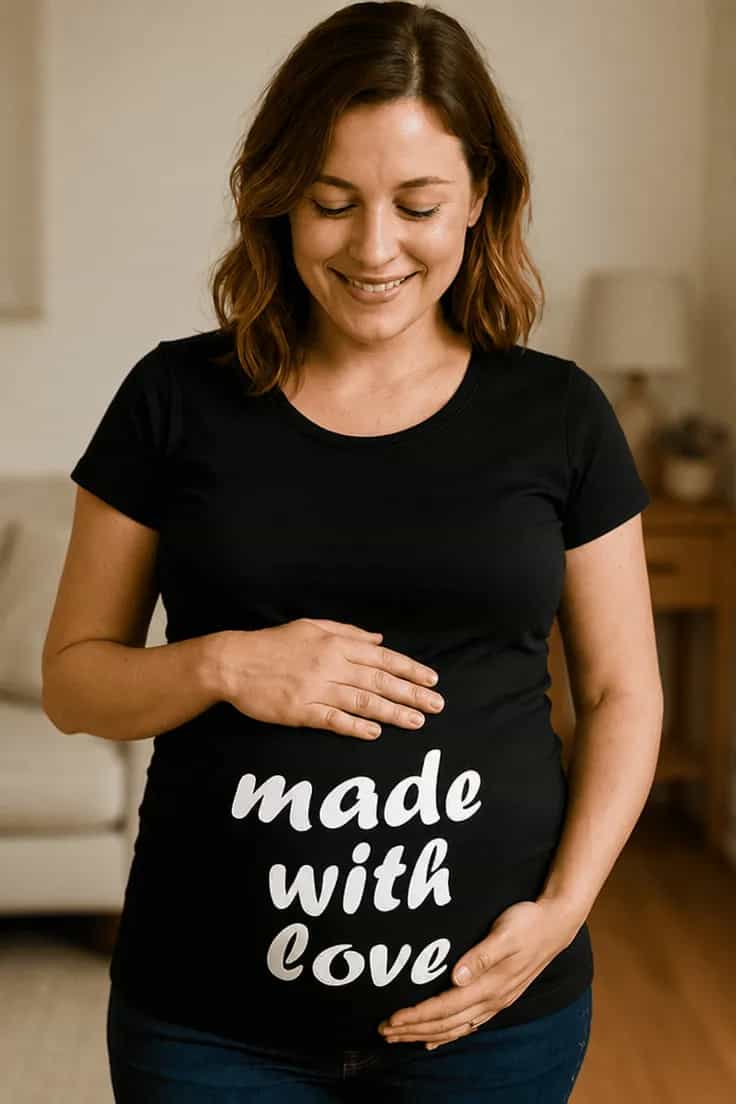 Gravid t-shirt Lavet med kærlighed made with love