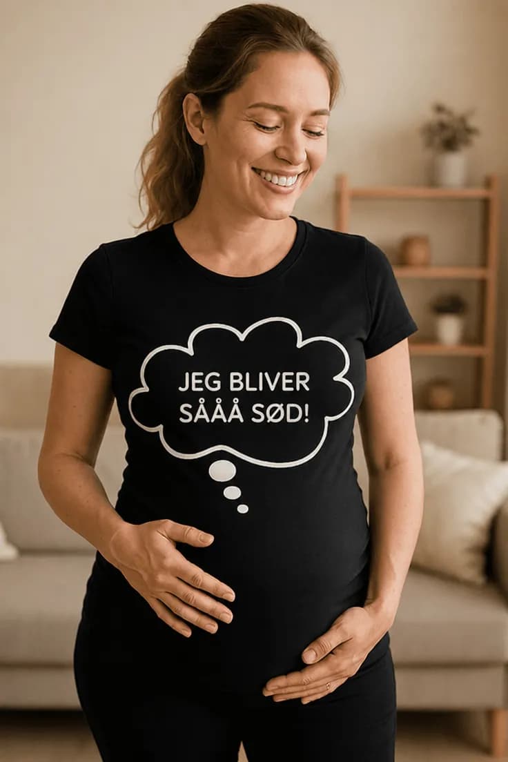 Gravid t-shirt S氓氓氓 s酶d – JEG BLIVER S脜脜脜 S脴D!