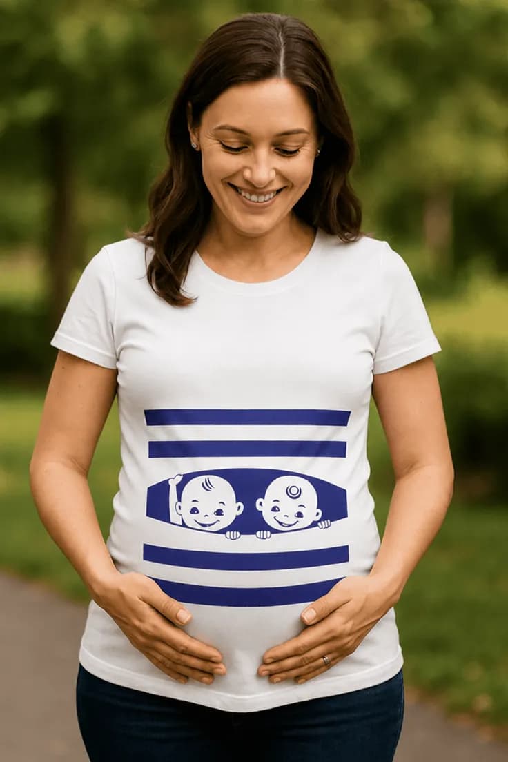 Gravid t-shirt Titte bøh tvillinger