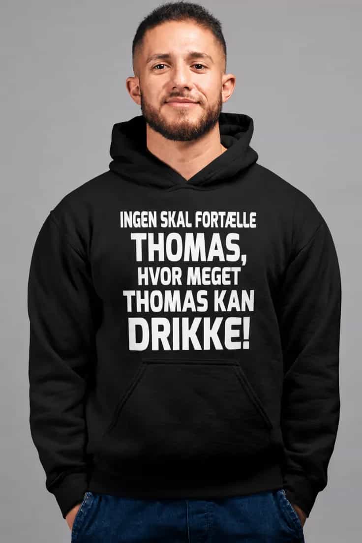 Hættetrøje hvor meget jeg drikker med navn
