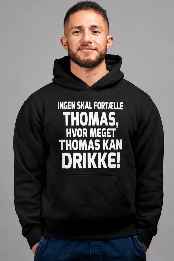 Hættetrøje hvor meget jeg drikker med navn