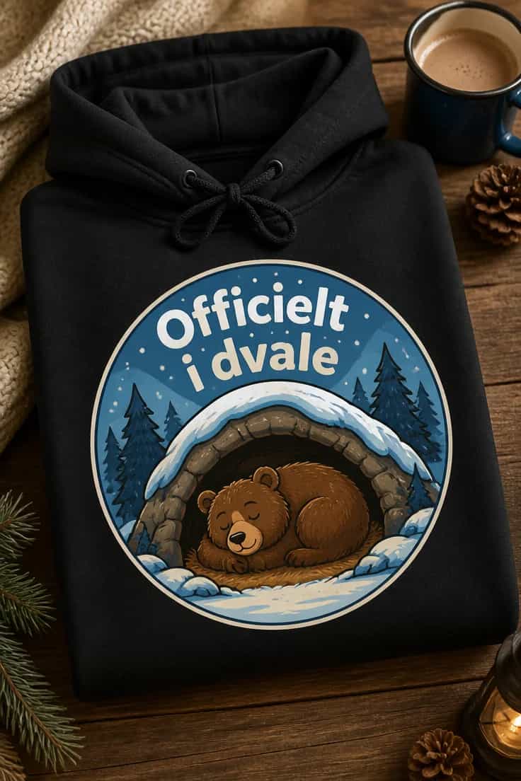 Hoodie med bjørn â Officielt i dvale