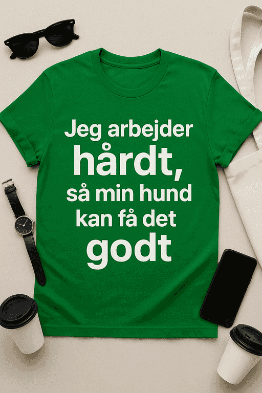 Jeg arbejder hårdt, så min hund kan få det godt - T-shirt