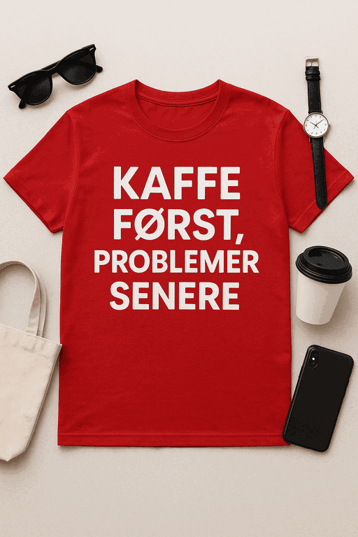 Kaffe først, problemer senere T-shirt