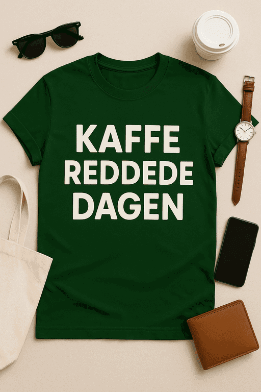 Kaffe reddede dagen - Sjov T-shirt