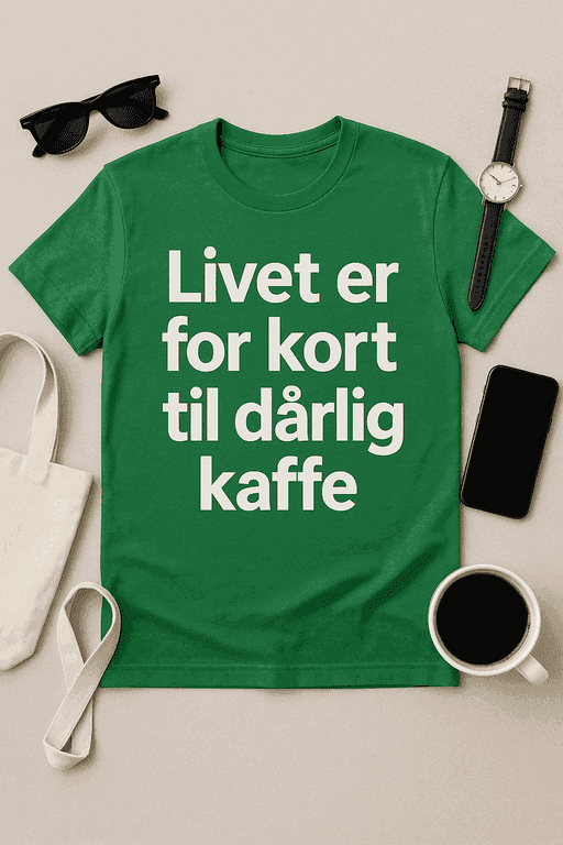Livet er for kort til dĂĽrlig kaffe - T-shirt