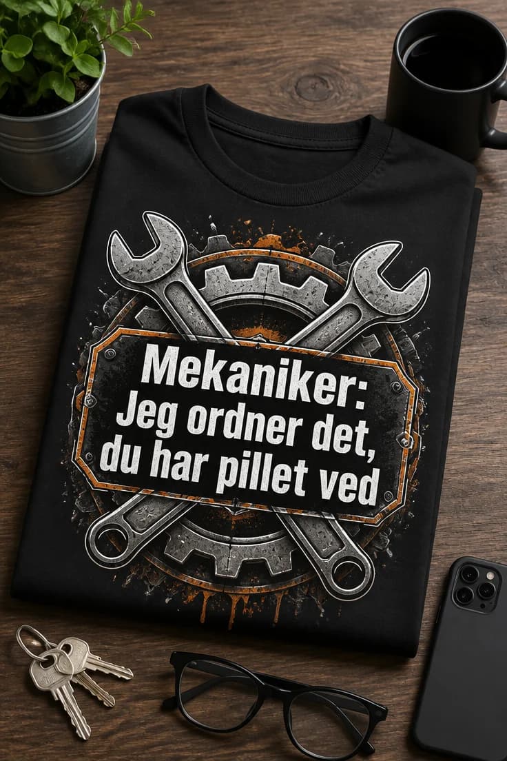 T-shirt: Mekaniker – jeg ordner det, du har pillet ved