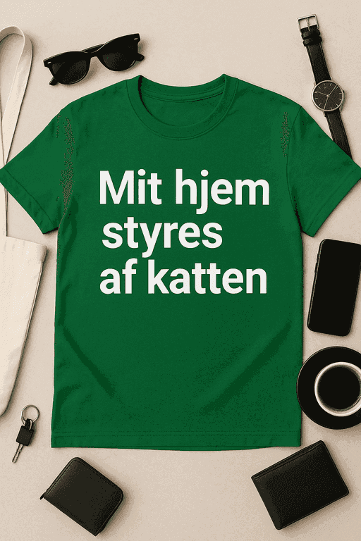 Mit hjem styres af katten - Sjov T-shirt