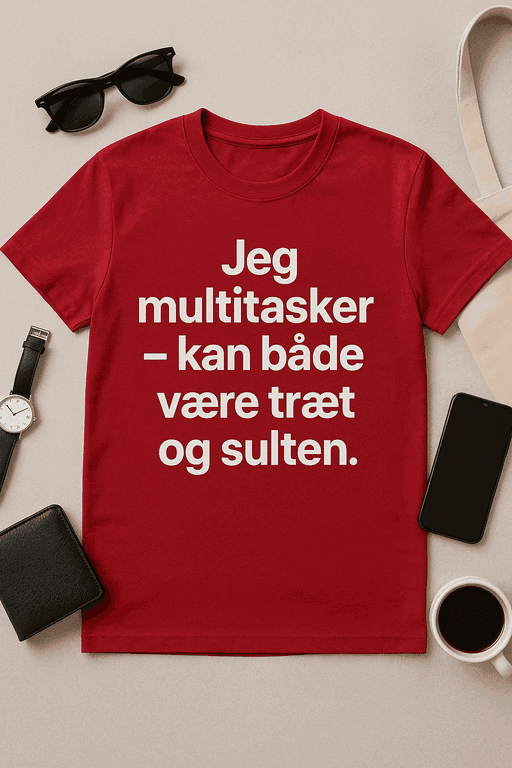 Multitasker T-shirt – Træt OG sulten