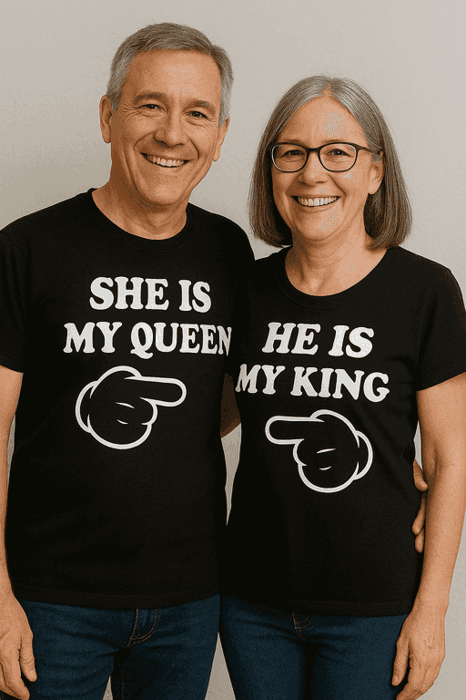 SHE IS MY QUEEN / HE IS MY KING - T-shirt sæt