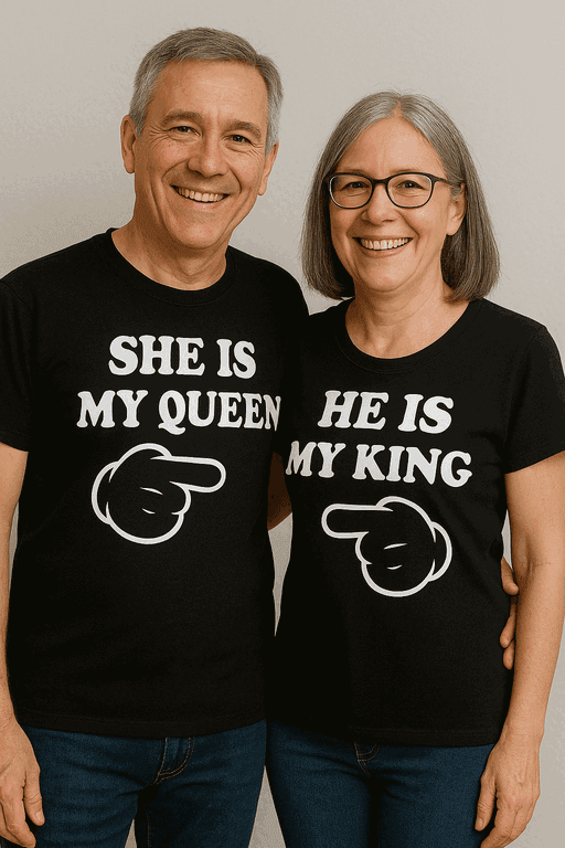 SHE IS MY QUEEN / HE IS MY KING - T-shirt sæt