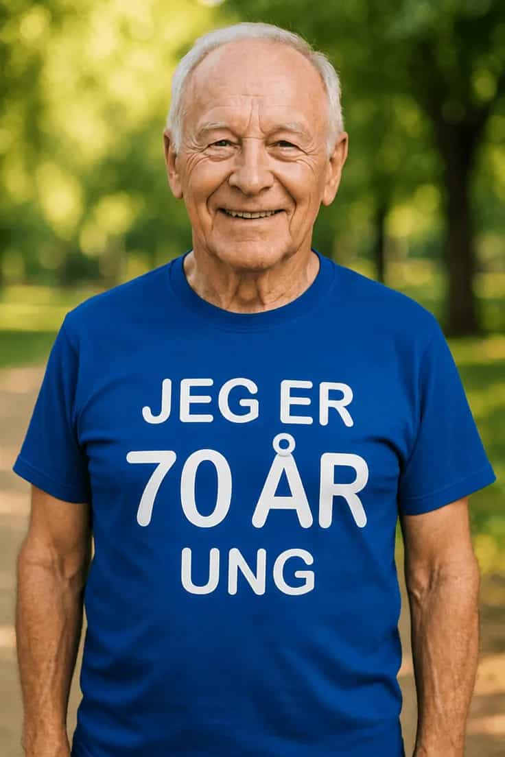 Sjov t-shirt 70 år ung