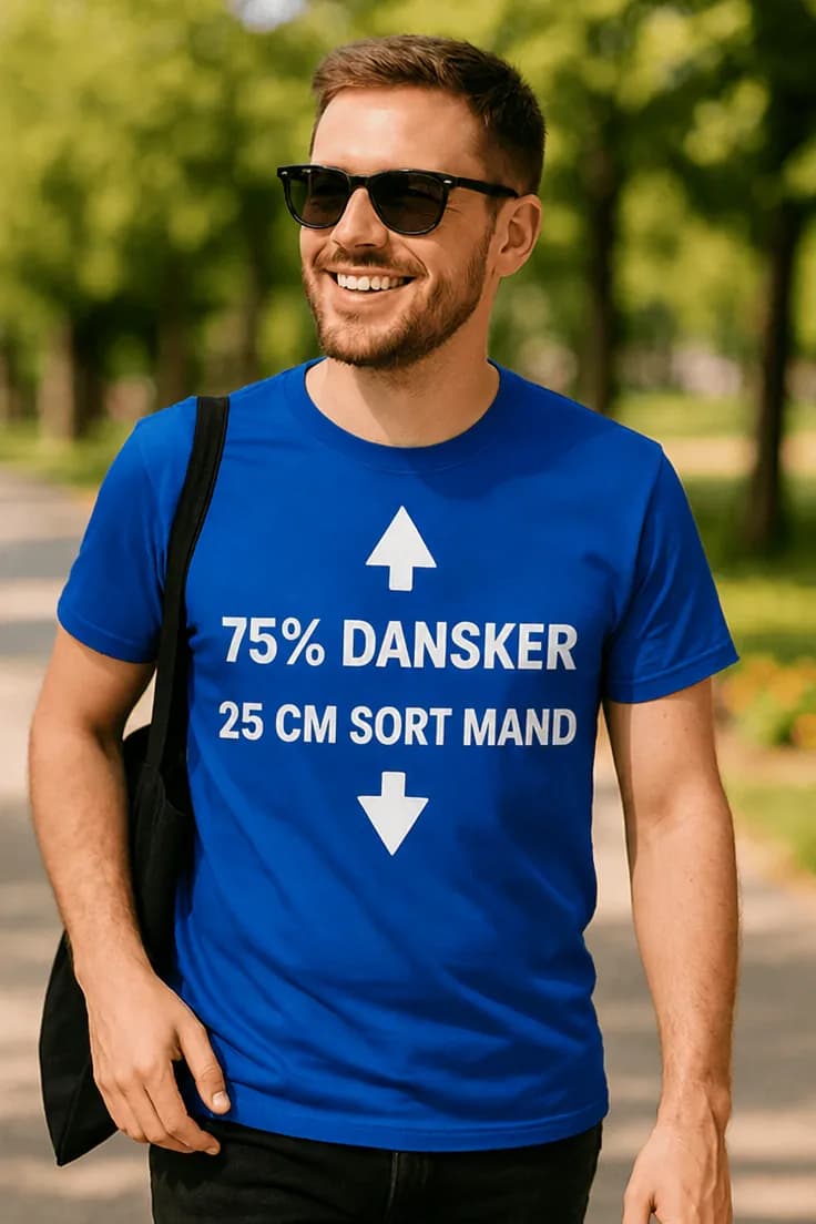 Sjov t-shirt 75 procent dansker - 75% DANSKER