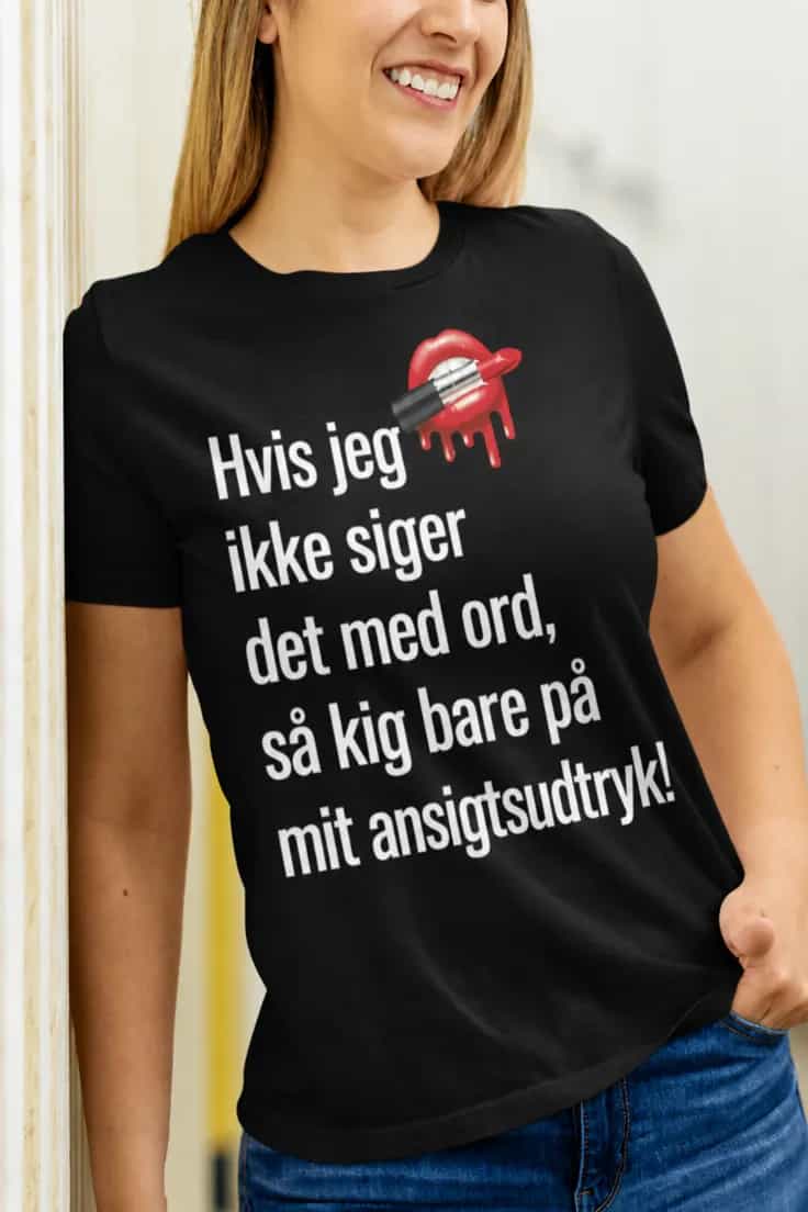 Sjov t-shirt Ansigtsudtryk siger alt