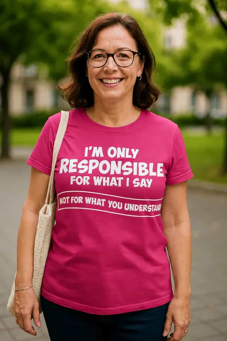 Sjov t-shirt Ansvarlig for det jeg siger