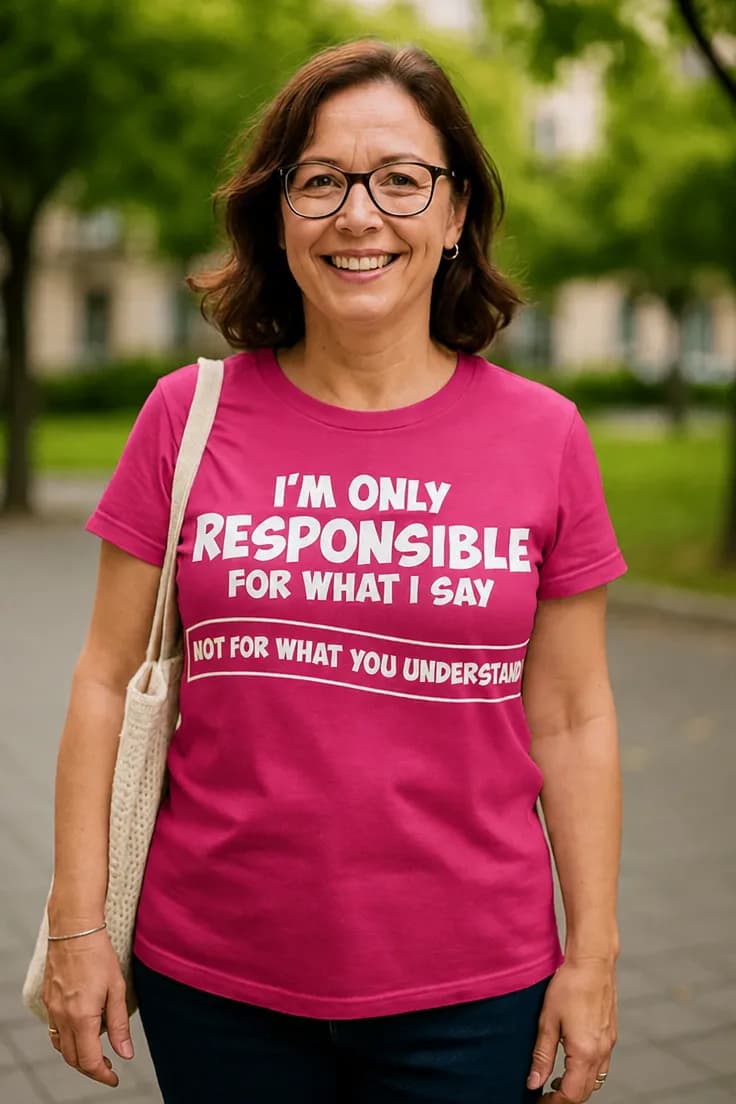 Sjov t-shirt Ansvarlig for det jeg siger