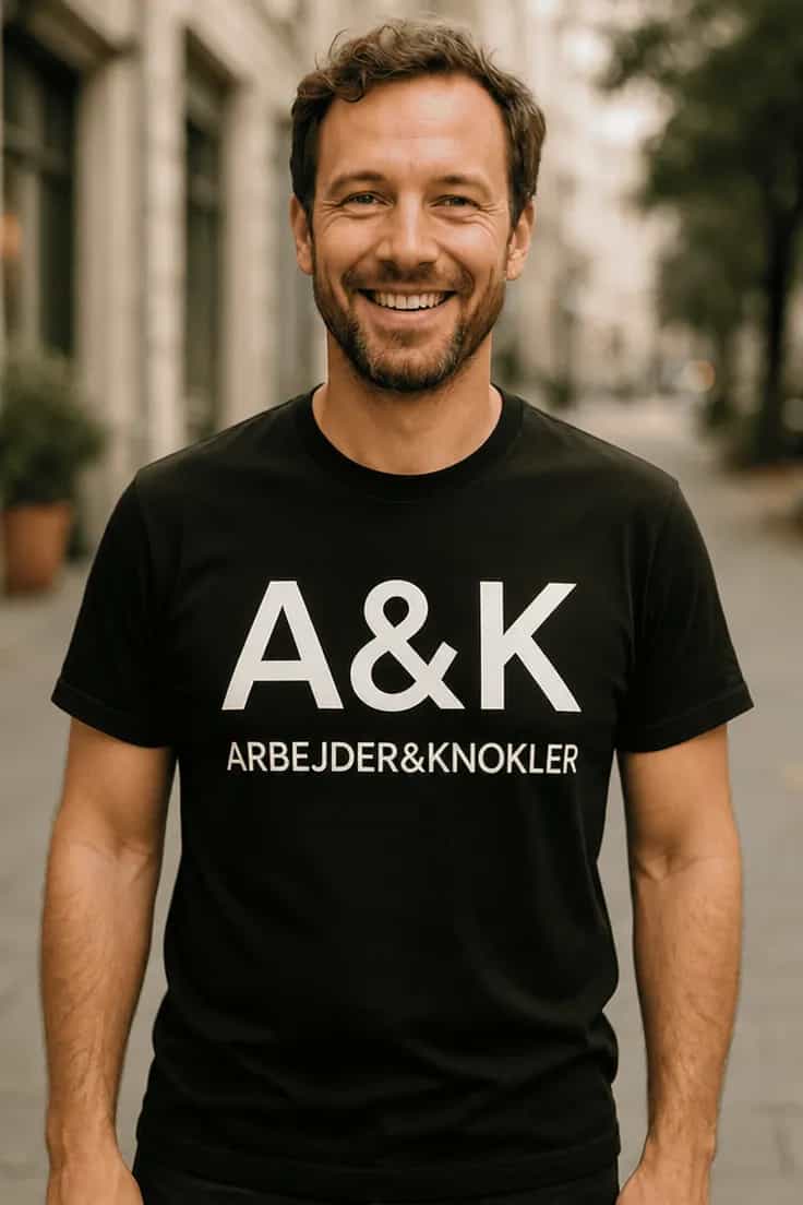 Sjov t-shirt Arbejder og knokler â A&K ARBEJDER&KNOKLER