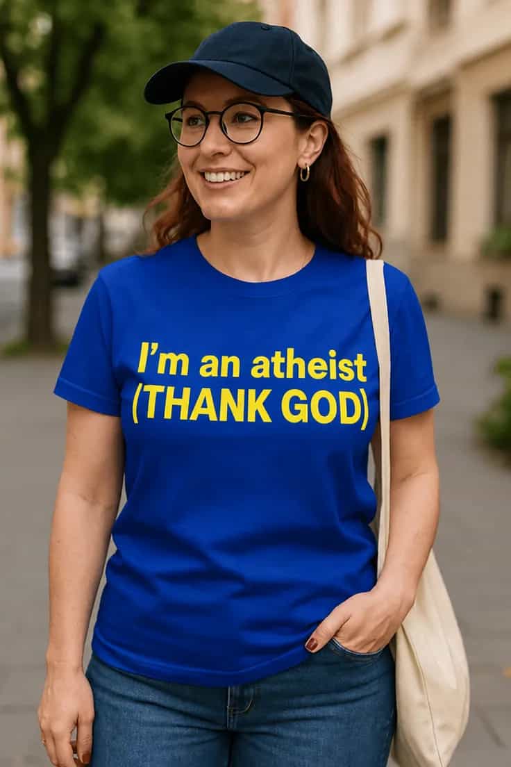 Sjov t-shirt Ateist tak gud - I'm an atheist