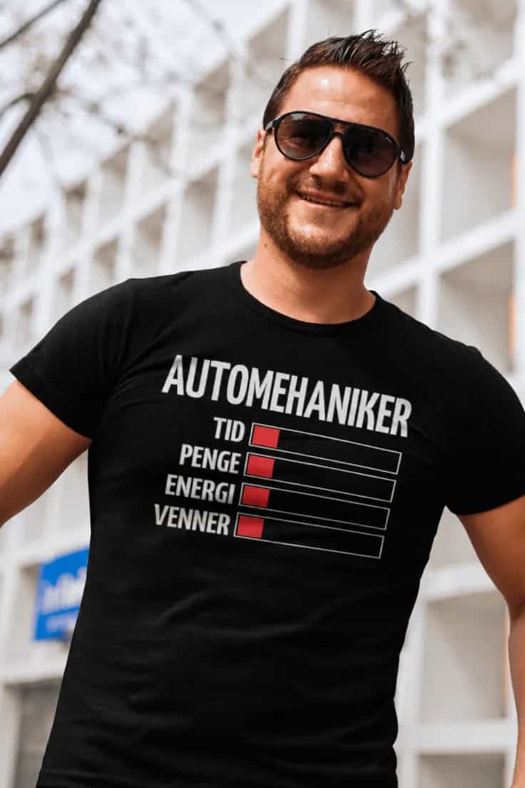 Sjov t-shirt automekaniker energi â AUTOMEKANIKER