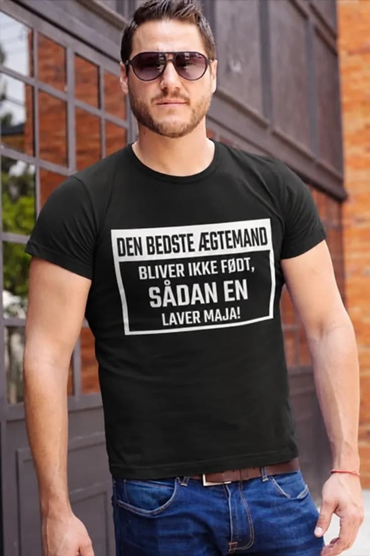 Sjov t-shirt Bedste ægtemand med navn