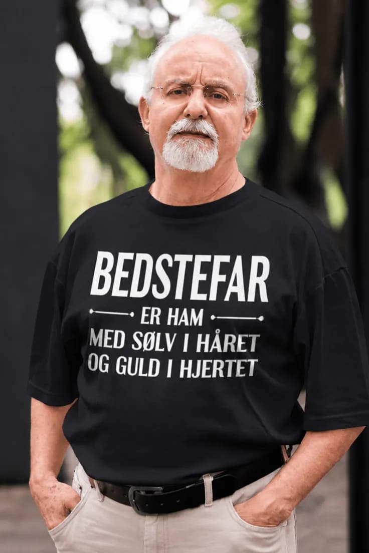 Sjov t-shirt Bedstefar med guldhjerte