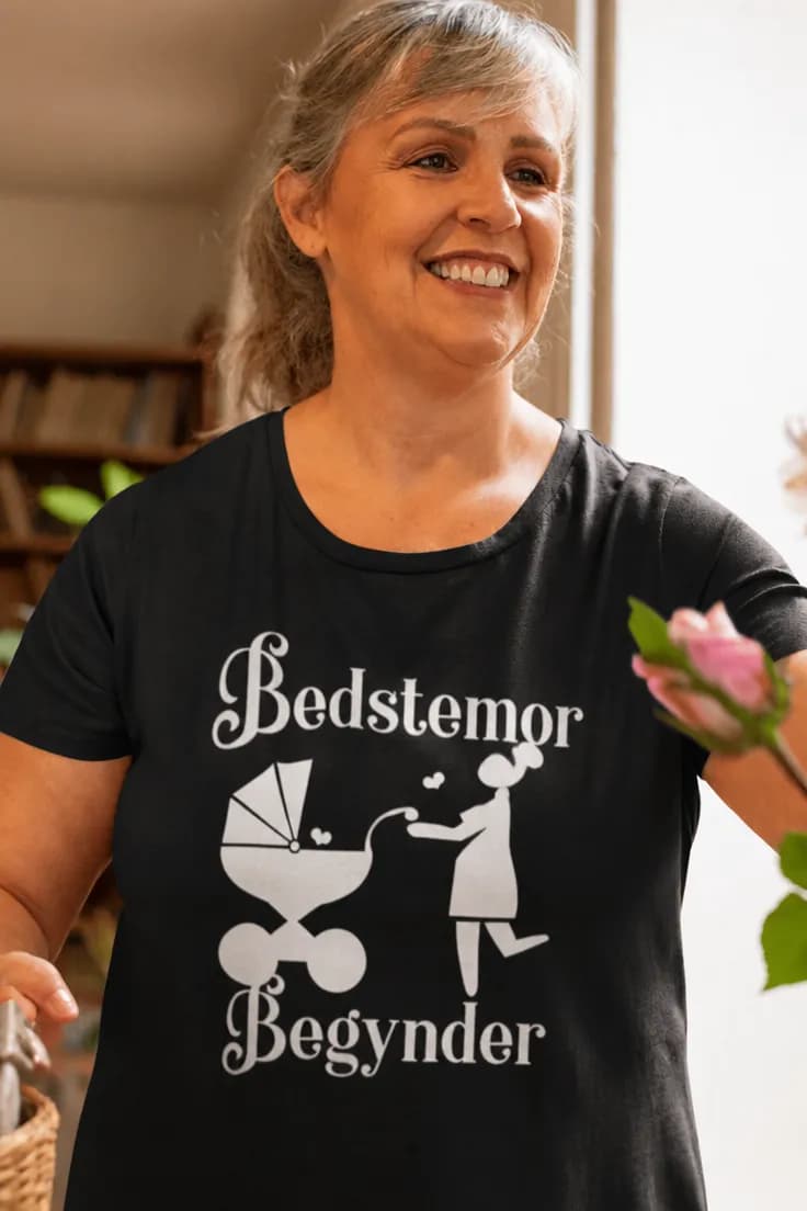 Sjov t-shirt bedstemor begynder - Bedstemor Begynder