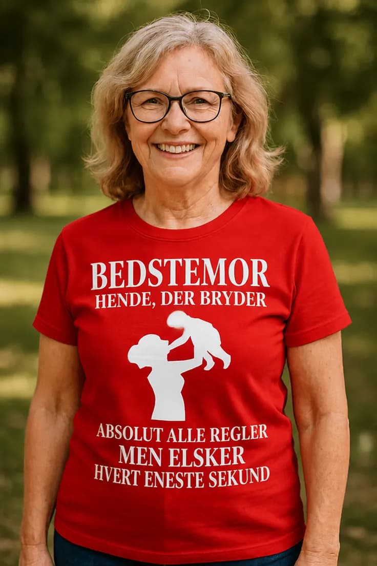 Sjov t-shirt Bedstemor bryder alle regler