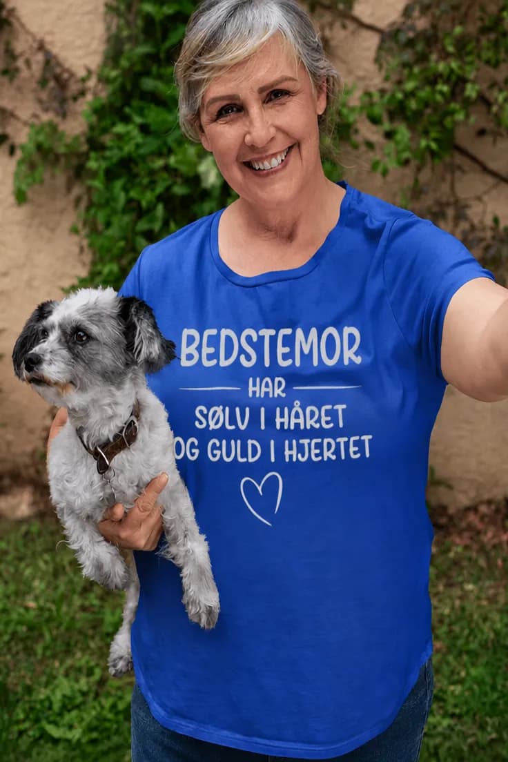Sjov t-shirt Bedstemor med guldhjerte
