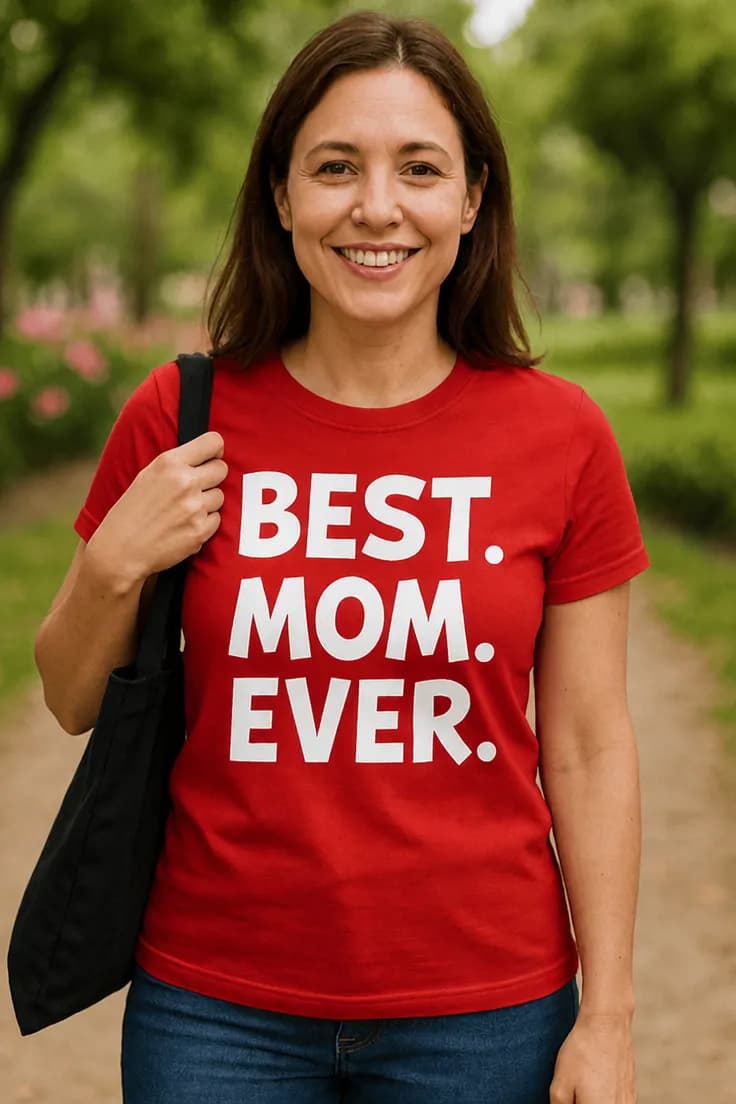 Sjov t-shirt Best mom ever - BEST. MOM. EVER.