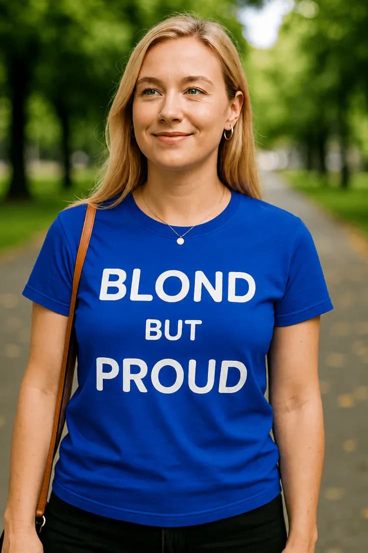 Sjov t-shirt Blond men stolt