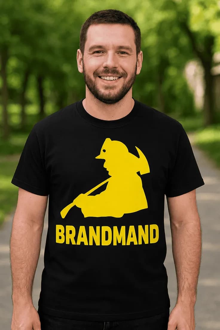 Sjov t-shirt Brandmand omrids BRANDMAND
