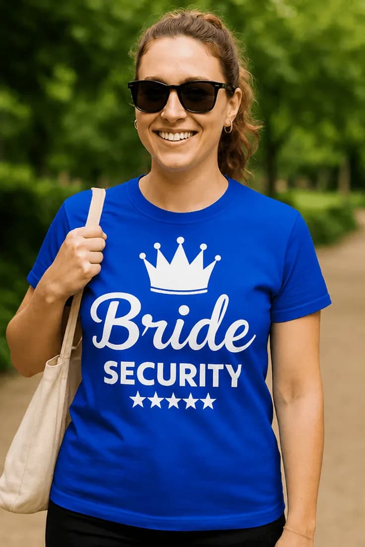 Sjov t-shirt Bride security – Bride SECURITY