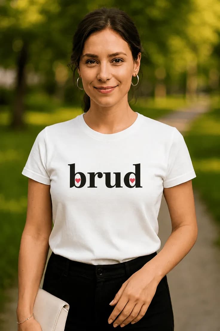 Sjov t-shirt Brud med hjerter – brud