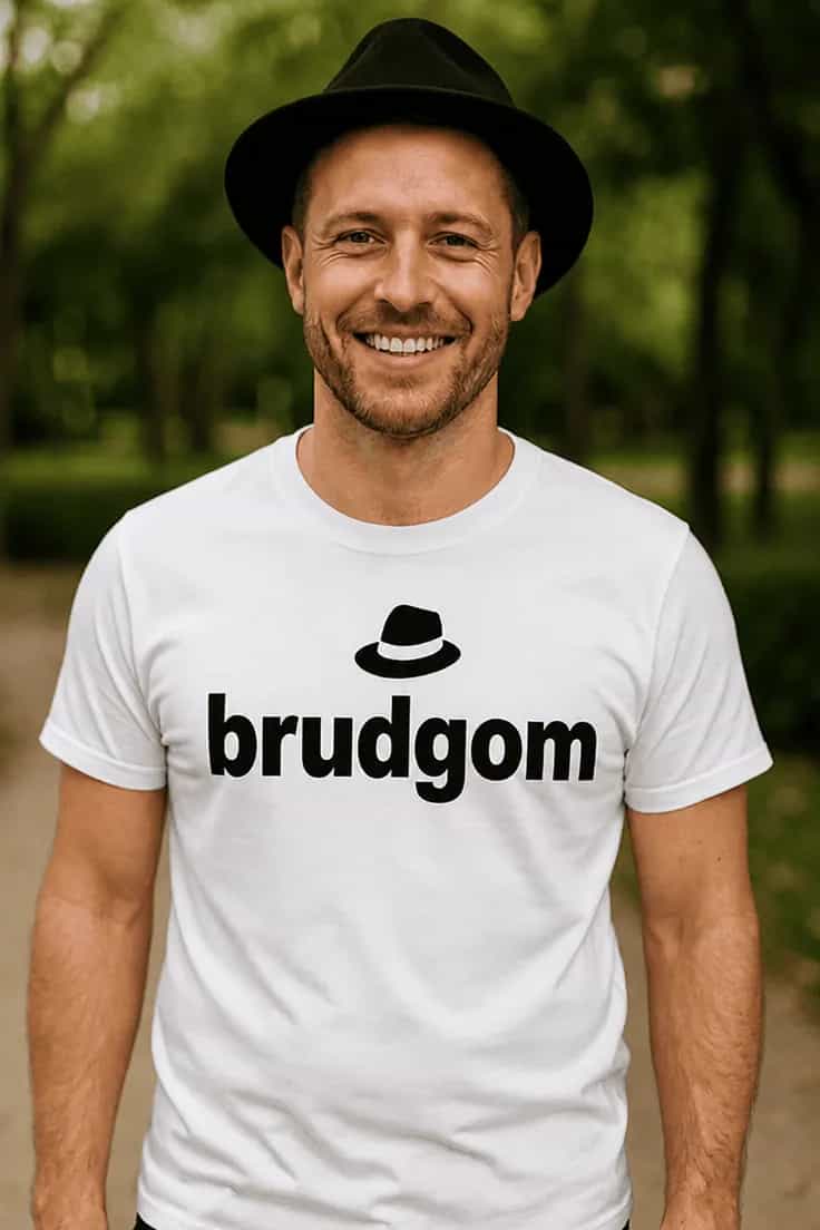 Sjov t-shirt Brudgom med hat - brudgom