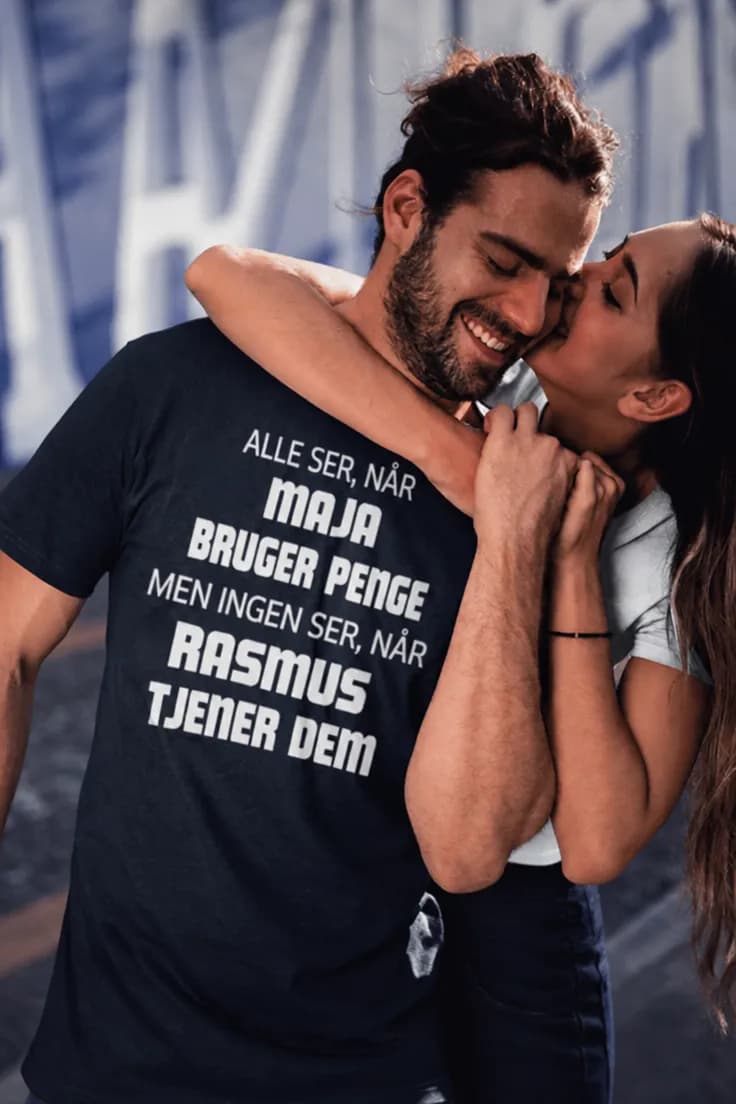 Sjov t-shirt Bruger og tjener med navn